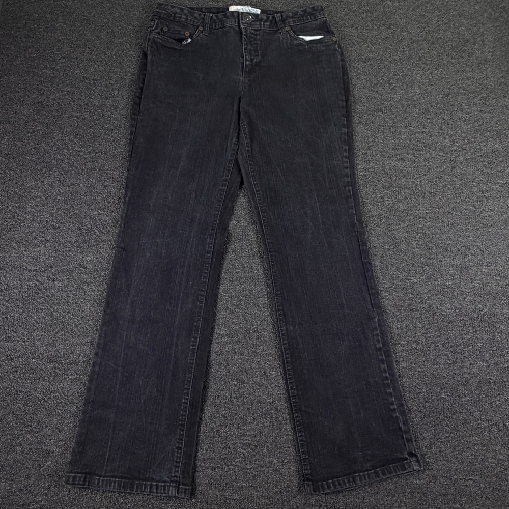 Faded Glory Jeans Womens 14AVG Narrow Stretch Bootcut Black Denim EUC